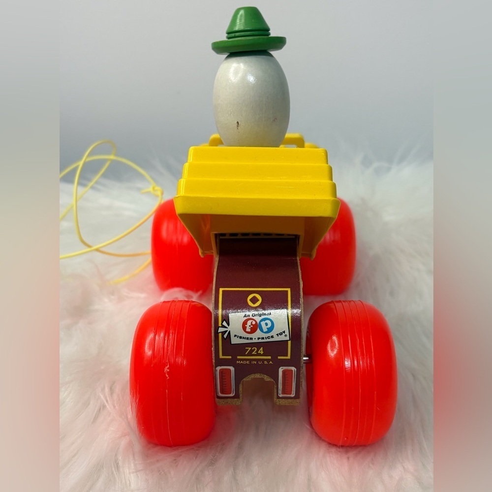 (189)Fisher-Price Jalopy Clown Toy with Red and Yellow Accents - Picture 3 of 7